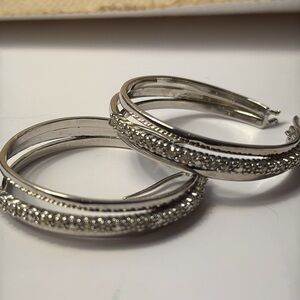 Diamond Hoop Earrings in .925 silver Earring
